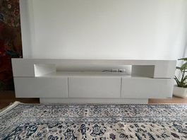 TV-Möbel / Lowboard Hochglanz Weiss  Modern & Elegant