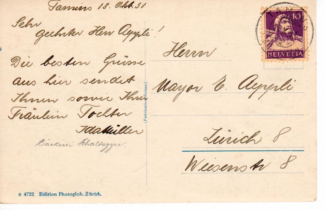 Cartoline postali: Reichenau 1931 – Usato da Wolhusen venduto da Curver9 1