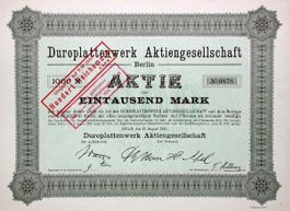 Duroplattenwerk AG, Berlin - 1922