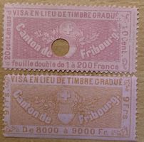 Fiskalmarken Canton de Fribourg FR - Visa en lieu de timbre
