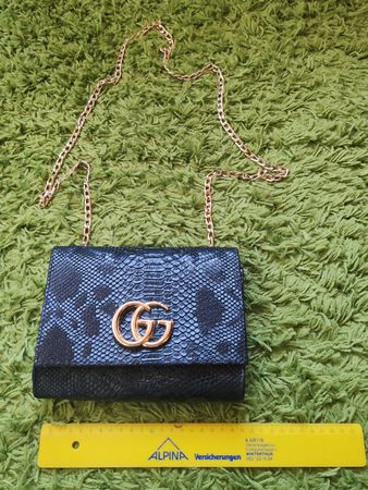 Handtasche Lederimitat Schwarz Kette guter Zustand