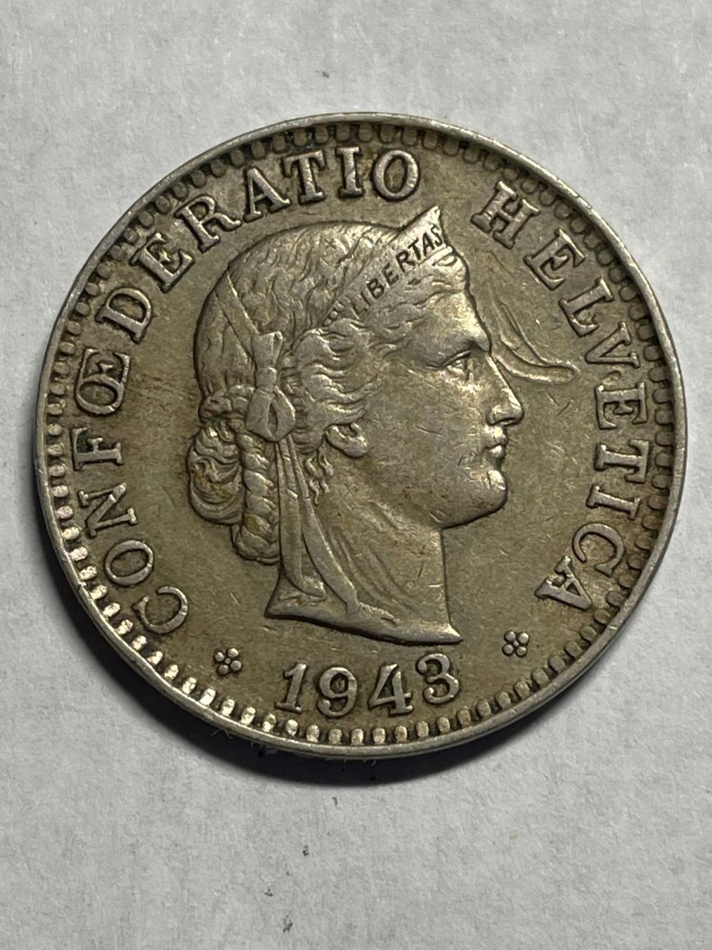 Tutti le monete: (19) 20 Rappen 1943 – Usato da Aesch BL venduto da masmusgo