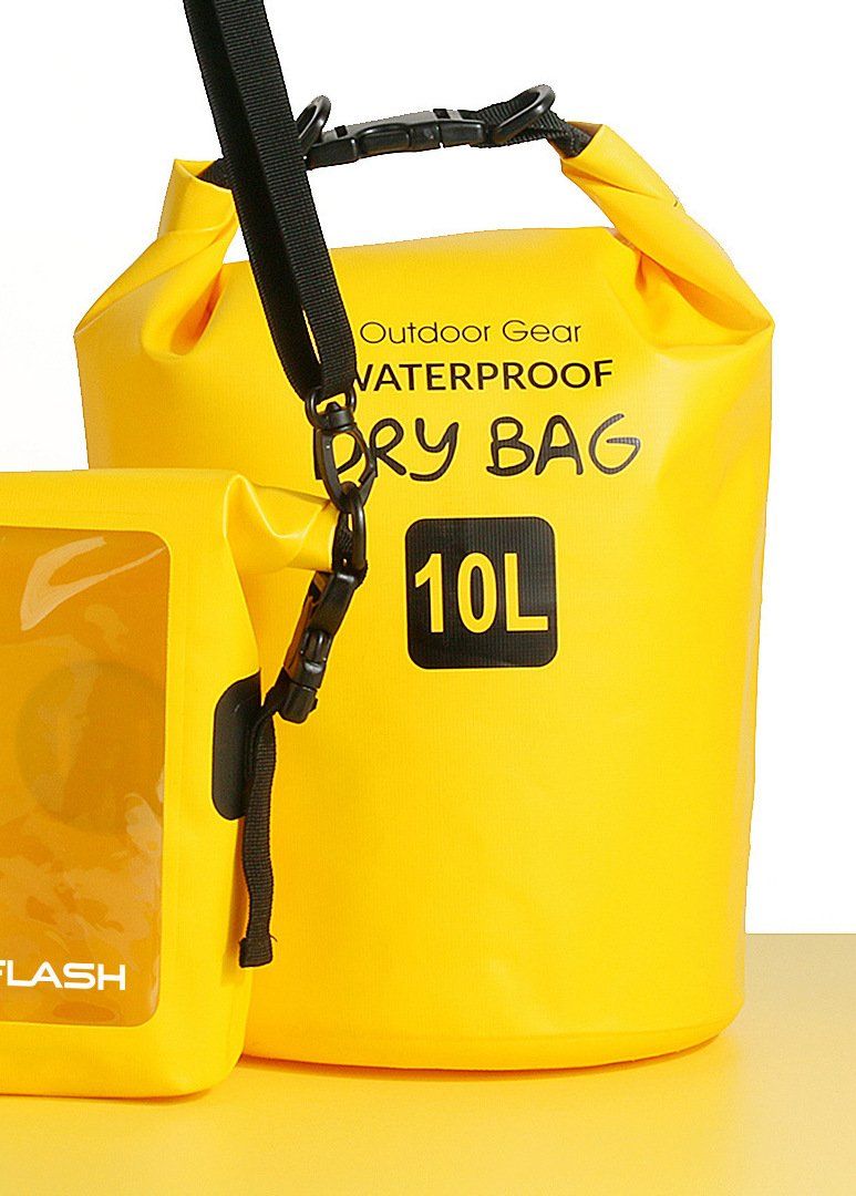 Rucksäcke: Sac à dos Sec étanche avec Anse réglable 10L JAUNE – Neu und originalverpackt aus Morges von All4nature 1