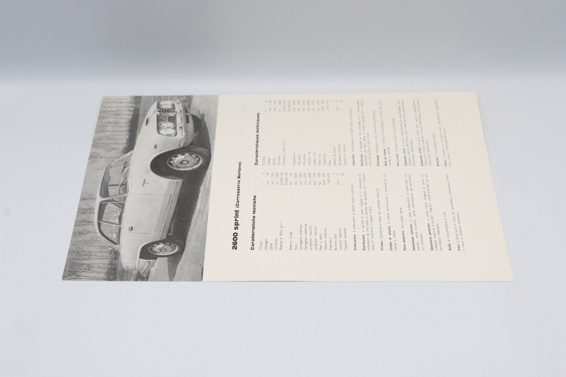 Alfa Romeo Documenti: Alfa Romeo 2000 Sprint Bertone 1964 Prospektblatt – Usato da Bühl b.Aarberg venduto da Collectorpassions 4