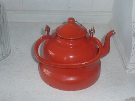 Email Kanne Krüglein Kännchen rot Dekoration Vintage 60er Ja