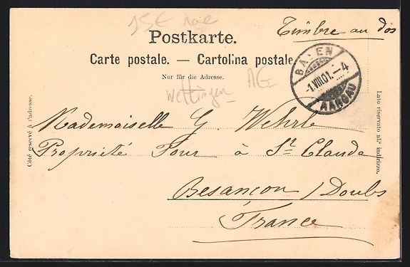 Cartoline postali: Wettingen, Südseite des Klosters, Chors – Usato da Berlin venduto da bartko-reher 1