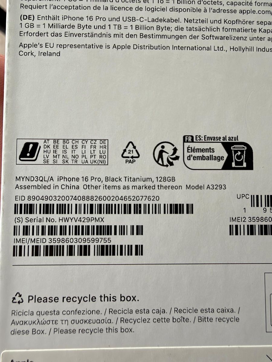 Apple Handys / Smartphones: Iphone 16 Pro 128GB – Neu (gemäss Beschreibung) aus Andwil SG von mrs_h99 2