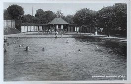 Bassersdorf ZH Altes Schwimmbad , Belebt mit Gästen , 1930