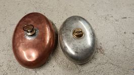 2 antike Wärmeflaschen aus Metall, Kupfer & Zinn top