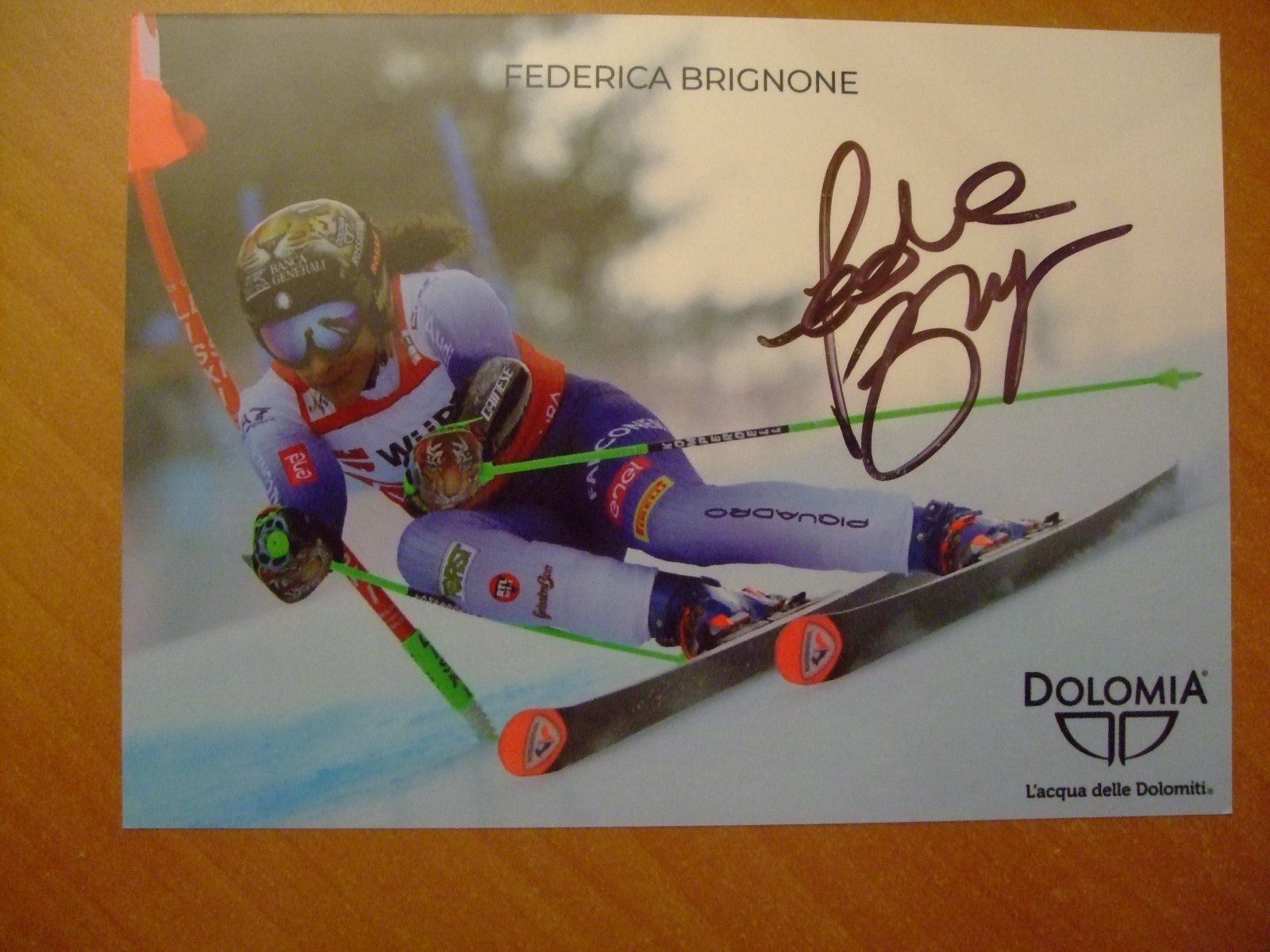 Autografi: FEDERICA BRIGNONE (ITA) AUTOGRAMMKARTE – Usato da Schachen b. Reute venduto da Dzestar