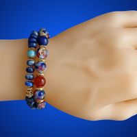 Armband elastisch bracelet élastique Lapislazuli Unikat