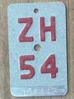 ZH 54 - VELONUMMER - FAHRRADSCHILD - PLAQUE DE VELO - ZH 54