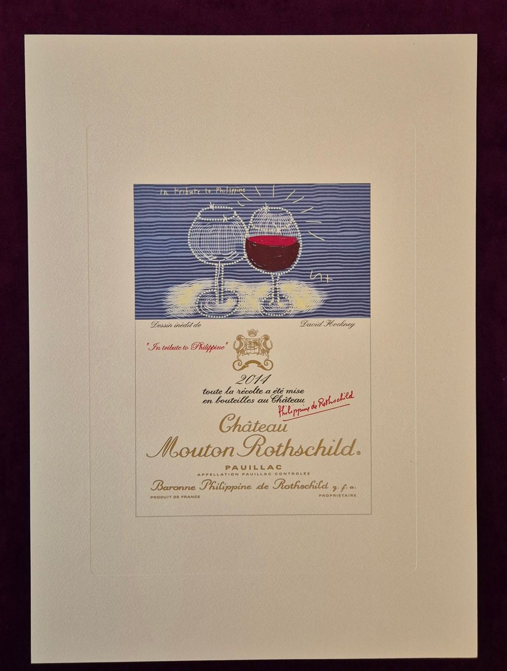 Grafica & Litografie: DAVID HOCKNEY, 2011 Mouton Rothschild TOP Litho – Usato da Luzern venduto da Louis-XVI 1