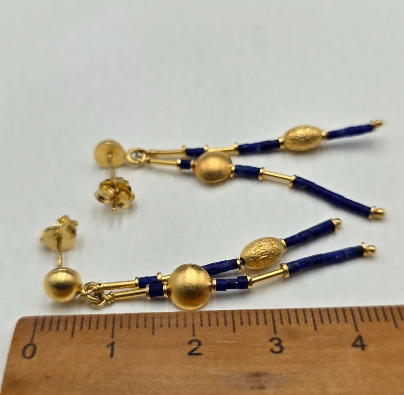 Orecchini pendenti & Orecchini a lobo: Gold 585 Ohrstecker mit Lapislazuli – Usato da Wald ZH venduto da Dasilver 1