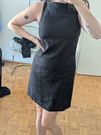 &other stories Schwarzes Leinenkleid EU 36