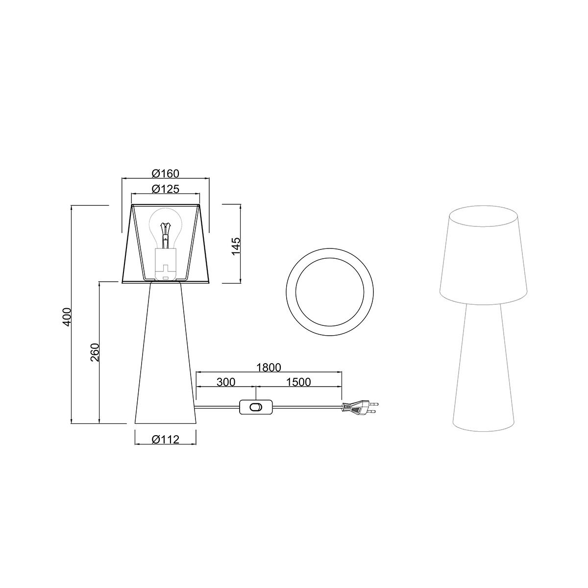 Lampade: Tischleuchte, Konisch, Coffee 40 cm Höhe – Nuovo (secondo la descrizione) da Kreuzlingen venduto da Smart-Light 9
