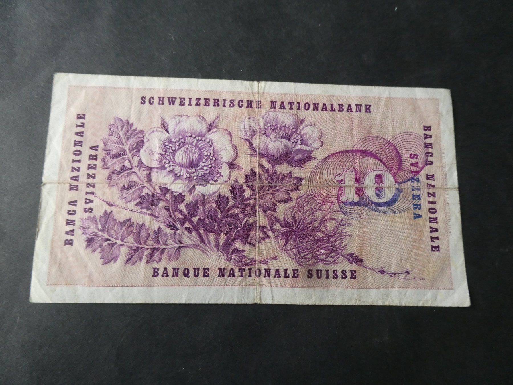 Banconote: Schweiz 1965, 10 Franken – Usato da Hinterforst venduto da Rohusri 1
