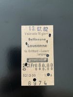 Billett Bellinzona Lausanne 1982