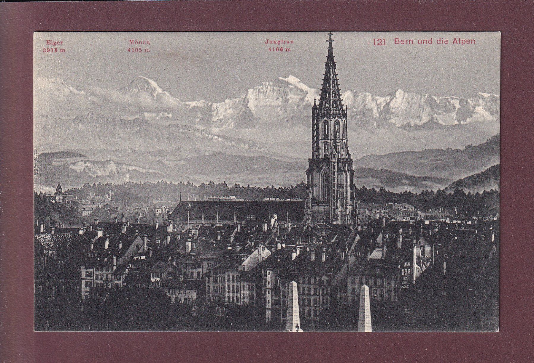 Ansichtskarten: BERN und die Alpen – Gebraucht aus Pully von nicecards
