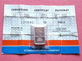 CREDIT SUISSE - 10 GRAMM - N°108640 - OVP