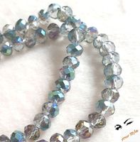 25x facettierte Kristall-Rondellen 6mm crystal/multicolor Lü