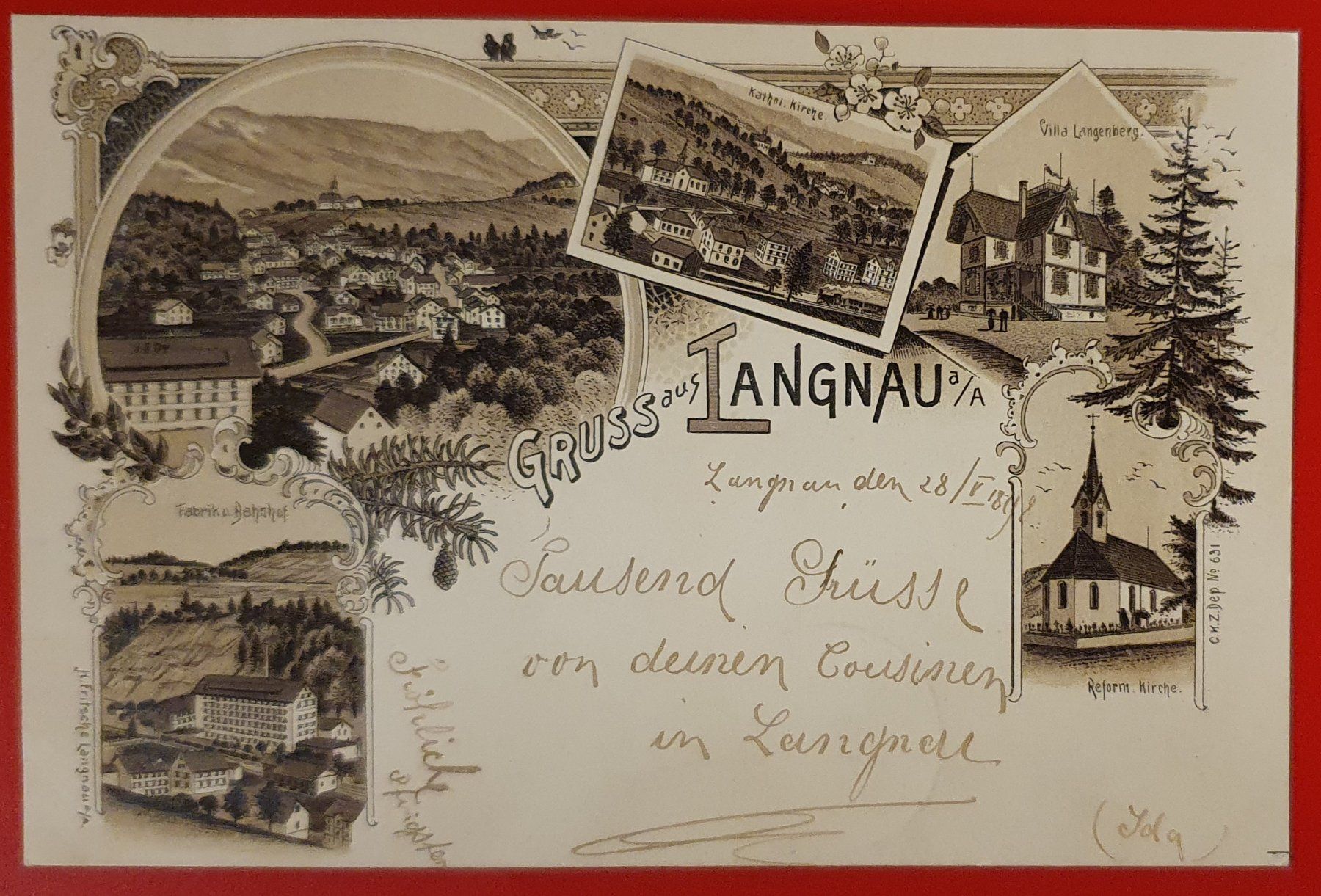 Cartoline postali: Gruss aus Langnau 1898 – Usato da Kreuzlingen venduto da Rschweiz1