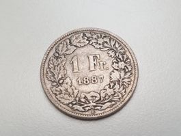 🇨🇭 1 Franc 1887 Silver