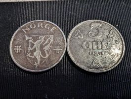 2x 5 Øre Norge Norwegen Münze Besatzung -L2
