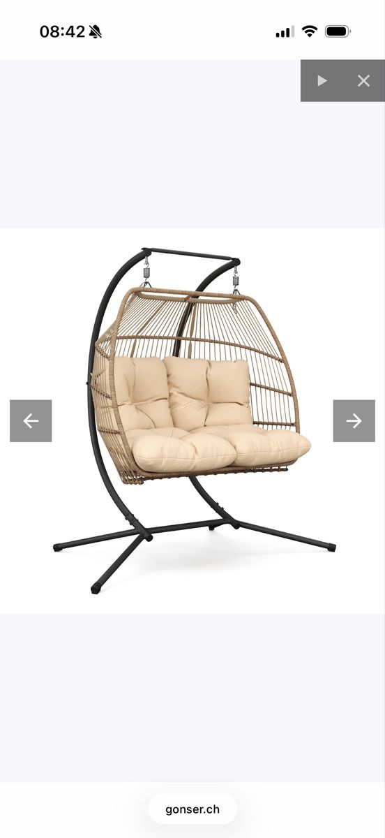 Altre altalene da giardino: Doppel Hängesessel Belize mit Gestell beige gebraucht – Nuovo (secondo la descrizione) da Interlaken venduto da Deyvid_Todorov 5