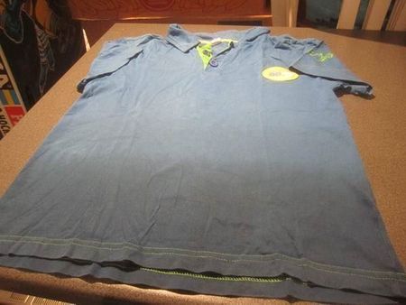 Polo-Shirt Grösse 140, blau, Aufdruck