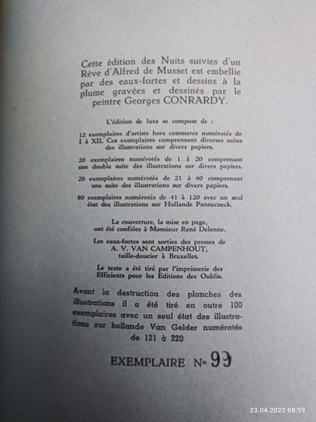 Libri: GEORGES CONRARDY - ALFRED MUSSET - HANDEINBAND – Usato da Goldach venduto da Gaip 8