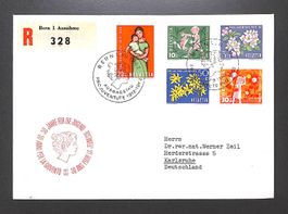1962 FDC Pro Juventute Ersttagsbrief als Einschreiben