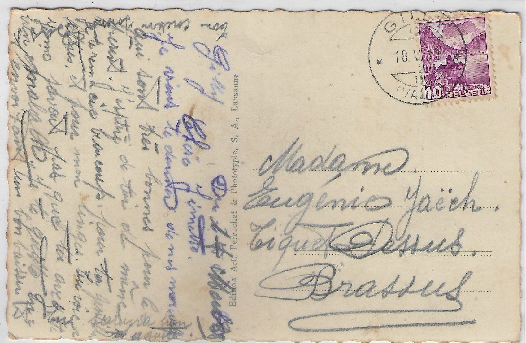 Cartoline postali: Gilly - Vue generale – Usato da Ettingen venduto da Kartenplanet 1