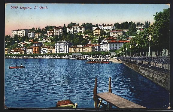 Cartes postales: AK Lugano, Il Quai – D'occasion à Berlin par bartko-reher