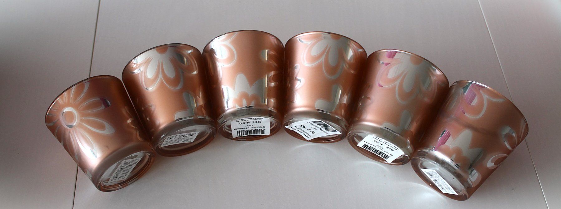Migros Tutte le decorazioni: 6er Set Windlichter mit Spitze, Neu, Blumen Rosegold – Nuovo e nell'imballaggio originale da Hüttwilen venduto da pinti55