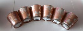 6er Set Windlichter mit Spitze, Neu, Blumen Rosegold