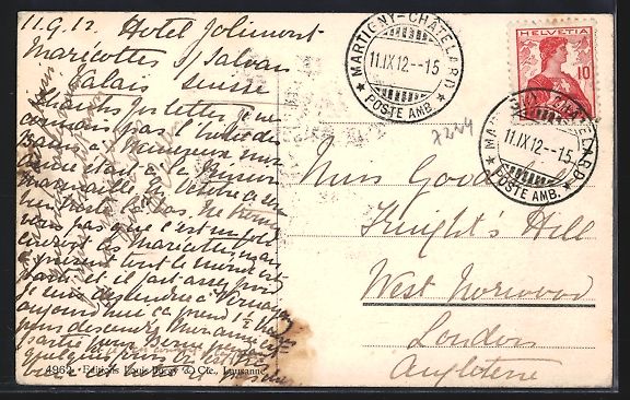 Cartoline postali: AK Marecottes, Ortsansicht, 1912 – Usato da Berlin venduto da bartko-reher 1