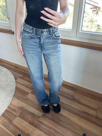 cute zara jeans blue washed  