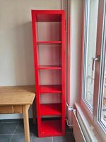 rotes Regal stehend oder liegend nutzbar (auch als Bank)