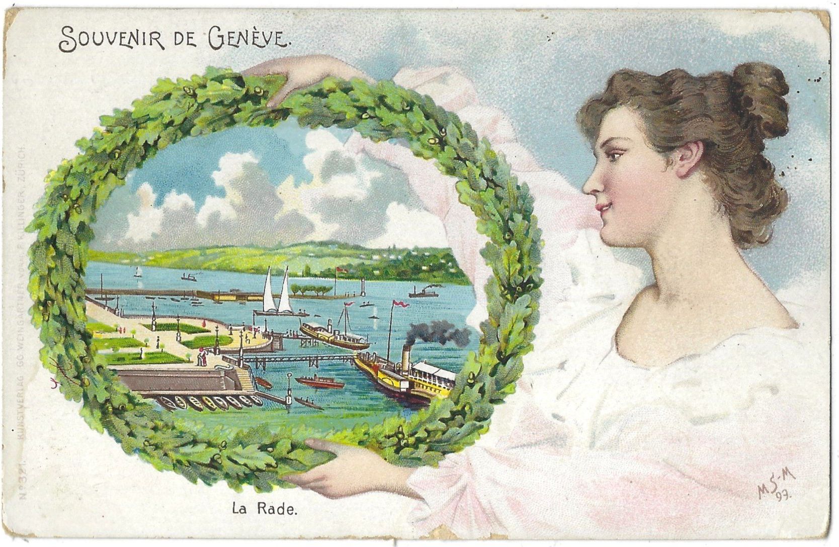Cartoline postali: SOUVENIR  DE  GENÈVE. – Usato da Bütschwil venduto da Jackson1A