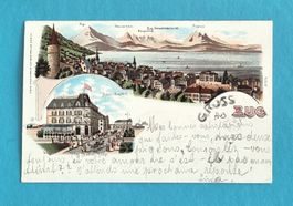 Gruss aus Zug - Hotel Zugerhof - Stadtansicht - Pilatus 1904