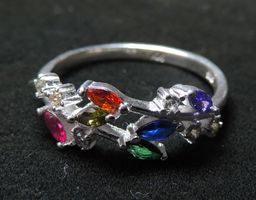 Rhodinierter Silber 925 Fingerring mit Zirkonia