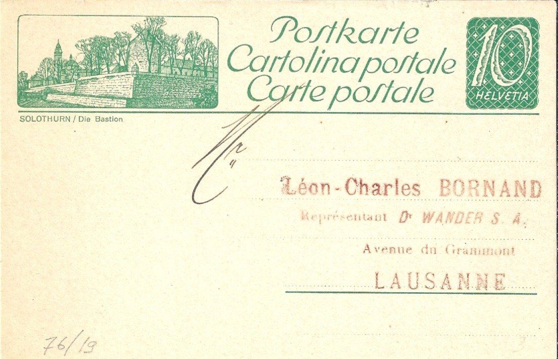 Tutti i francobolli: Carte postale [SOLOTHURN] – Usato da Belmont-Lausanne venduto da ZarRomanoff