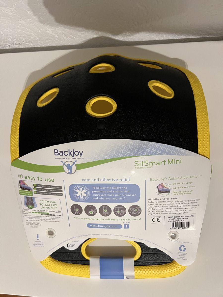 Sgabelli: BackJoy SitSmart Mini Gelb - Jugendgrösse, Neu – Nuovo e nell'imballaggio originale da Chur venduto da ZATO 3