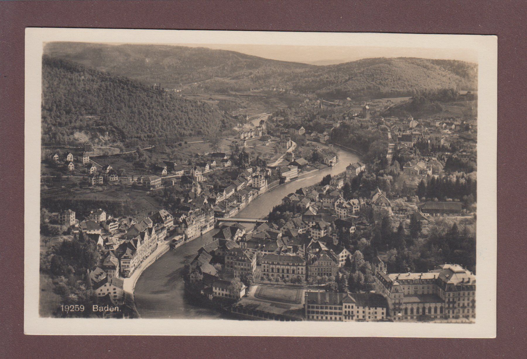 Cartoline postali: BADEN - Luftaufnahme - 1925 – Usato da Pully venduto da nicecards