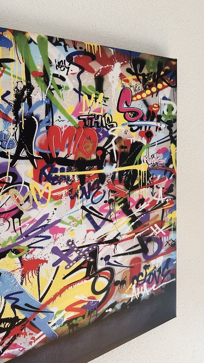 Poster & Bilder: Leinwandbild "Banksy" Kind mit Graffiti Wandbild  – Neu (gemäss Beschreibung) aus Rheinfelden von summerwine1 3