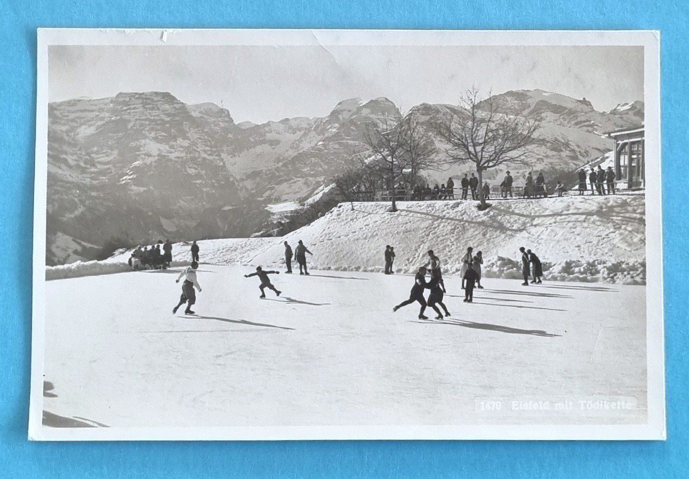 Cartoline postali: Braunwald - Eisbahn - Schlittschuhläufer - 1954 – Usato da Rothrist venduto da RROENK