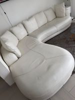 Ecksofa Weiss Echt-Leder, Sommer-Schnäppc...Ab 1.7abholberei