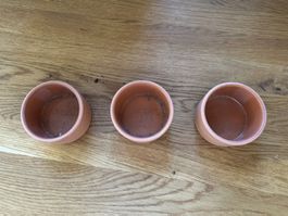 Lot 3 cache-pots en terre cuite rose – Décoration