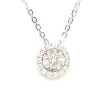 Collier: 750 Weissgold, Diamant-Anhänger zus. 0.28ct, 1790.-